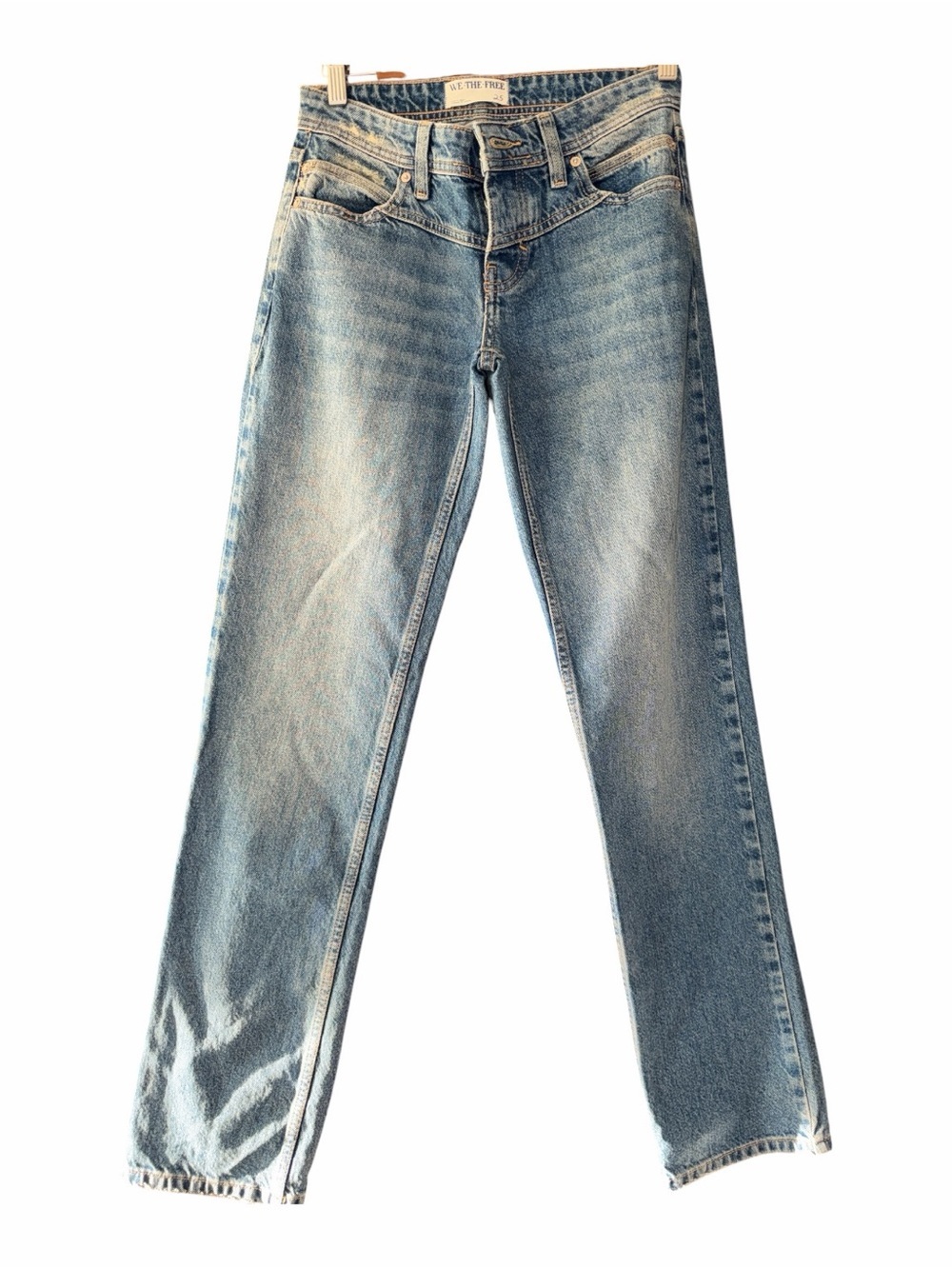 We The Free vintage blue high-rise straight jeans